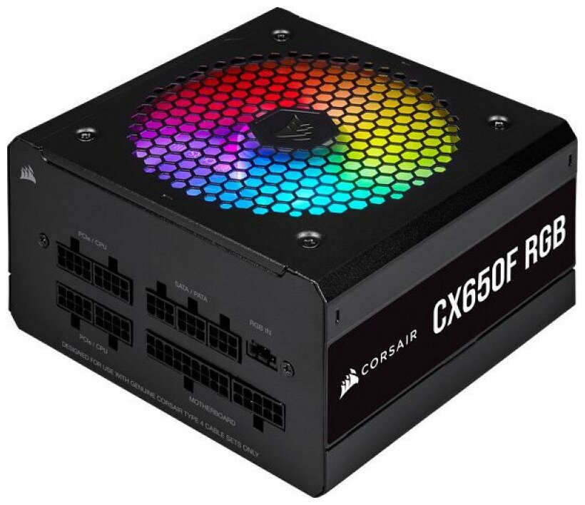 Блок питания Corsair CX650F RGB Black ATX