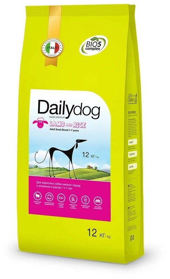 Dailydog Adult Small Breed Lamb and Rice сухой корм для взрослых собак мелких пород с ягненком и рисом - 12 кг