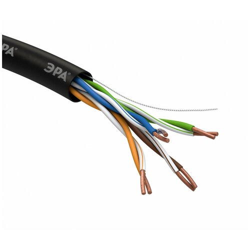 ЭРА Кабель витая пара U/UTP 4x2x24 AWG Cat5e CU PE OUTDOOR 305м (2/36) (2/30)