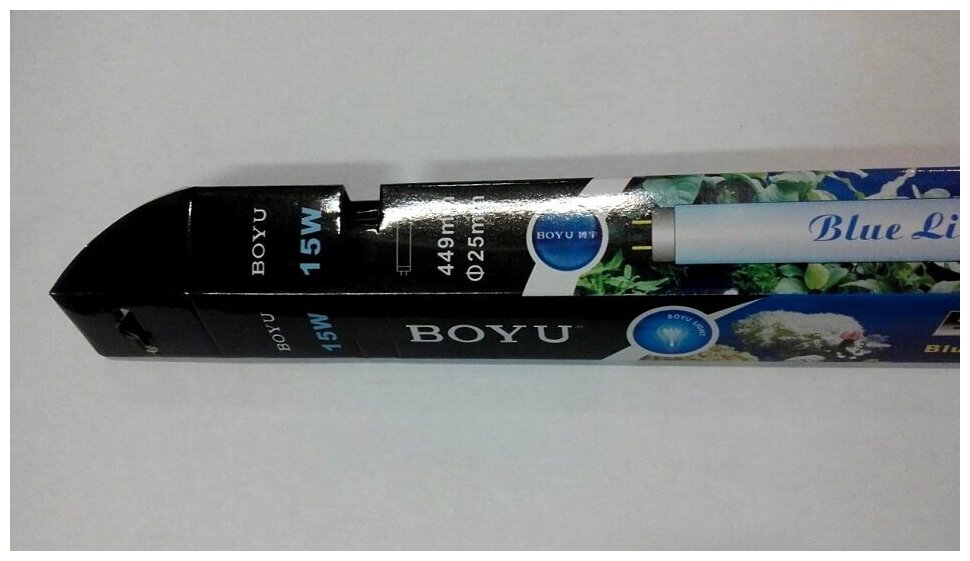 Boyu Blue Light лампа люминесцентная Т8, 15 Вт. 449 мм синий свет