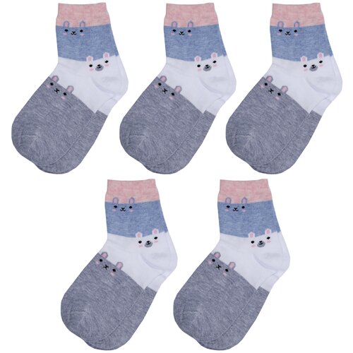 фото Комплект из 5 пар детских носков rusocks (орудьевский трикотаж) рис. 03, мультиколор, размер 16-18
