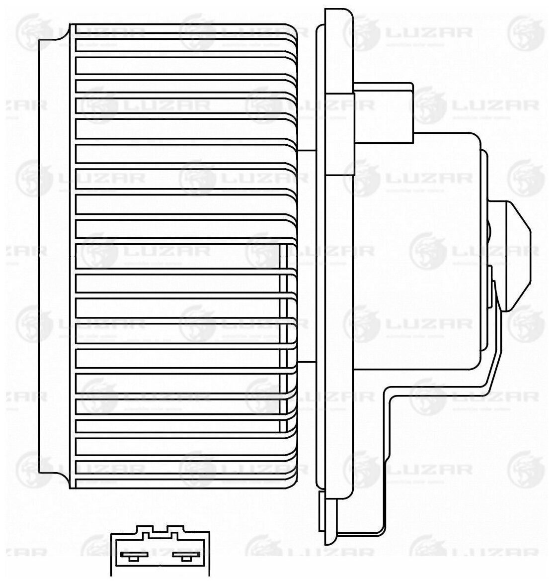 Вентилятор отопителя Toyota Land Cruiser 100 (98-) (плоский разъем) (LFh 1950)