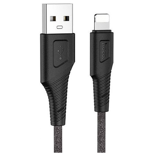 Кабель USB Lightning 8Pin HOCO X58 Airy silicone 2.4A 1.0м черный кабель usb apple 8 pin hoco x42 soft 1 0м плоский 2 4a силикон огнестойкий цвет белый