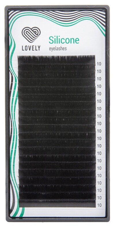 LOVELY Ресницы черные Silicone - 20 линий (изгиб C+; толщина 0,07; длина 12)