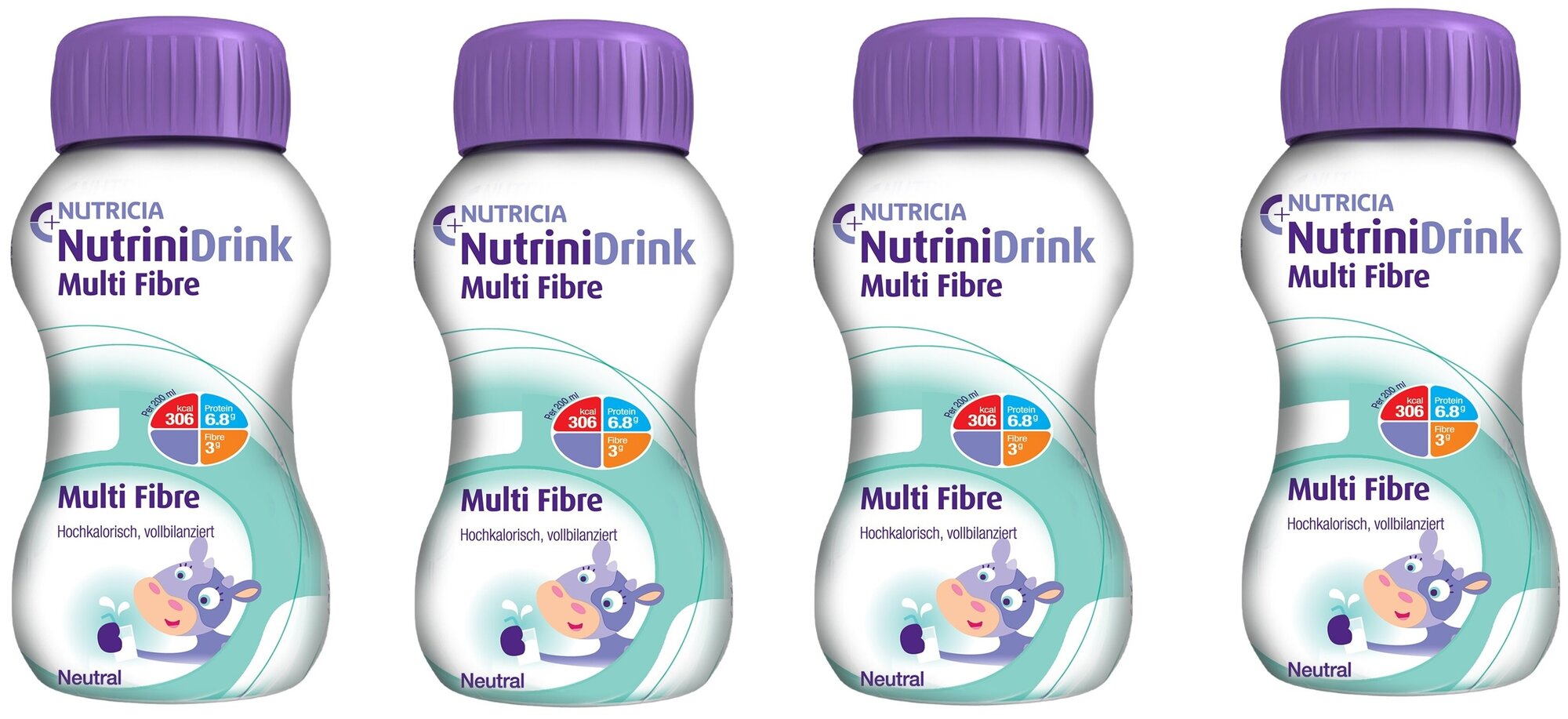 NutriniDrink (Nutricia) Multi Fibre, готовое к употреблению, 200 мл, 960 г, нейтральный, 4 шт.