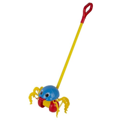 Каталка-игрушка СТРОМ Жук У546, синий/желтый/красный каталка игрушка стром погремушка 3 у781 красный синий