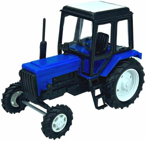 Коллекционная модель, Трактор, синий, машинка детская, игрушки для мальчиков, в подарок, масштаб 1/43, размер - 10 х 5 х 6,5 см