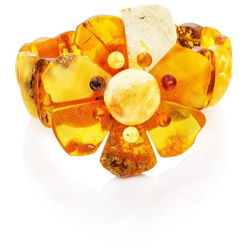 фото Amberholl красивый браслет из натурального текстурного янтаря «шиповник»