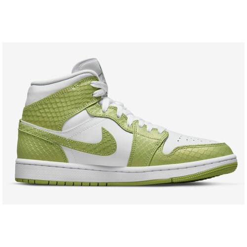 фото Кроссовки nike air jordan 1 mid wmns "green python" dv2959-113 (36 eu, 5.5 us , 3 uk, 22,5 cm)