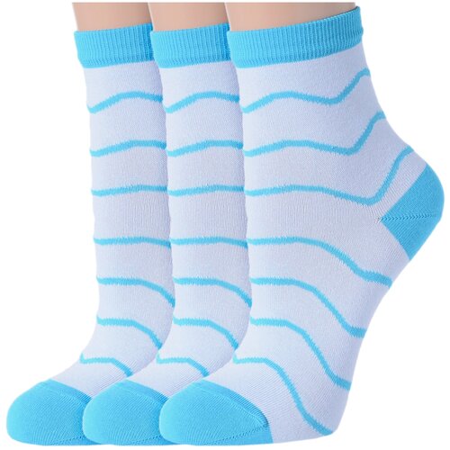 фото Женские носки lorenzline укороченные, вязаные, размер 25 (37-38), голубой