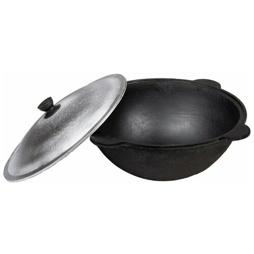 Казан чугунный, узбекский, Наманганский с крышкой. Казан для плова 6 литров.