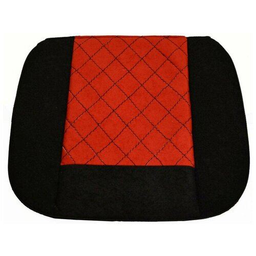Накидка на горизонтальную часть сидения велюра/Накидка на водительское сидение универсальная/, велюр, цвет: красный, черный, 50 х 51 см. 47021