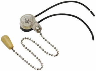 Выключатель Rexant "Silver" для настенного светильника, с проводом и деревянным наконечником {06-0242-A}