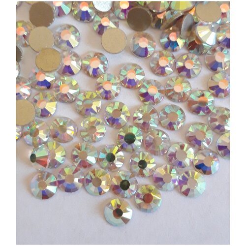 Стразы из хрустального стекла, холодной фиксации, цвет CrystalAB (разноцветный) SS30, диаметр 6,4 мм, 280 шт, Корея