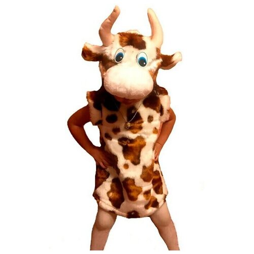 фото Костюм для девочки коровка милка (платье,маска) р.28/110 ткань арт.220-110-56 батик