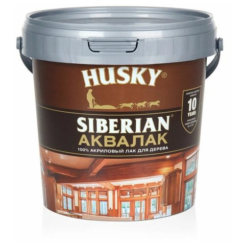 HUSKY Siberian Аквалак для дерева бесцвeтный, полуматовая, 0.9 л