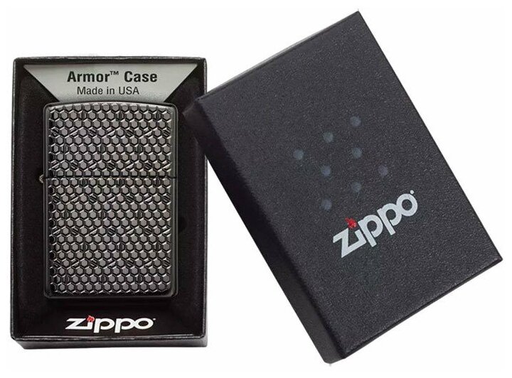 Zippo Зажигалка Zippo Hexagon Design (утолщённый корпус Armor) - фотография № 4