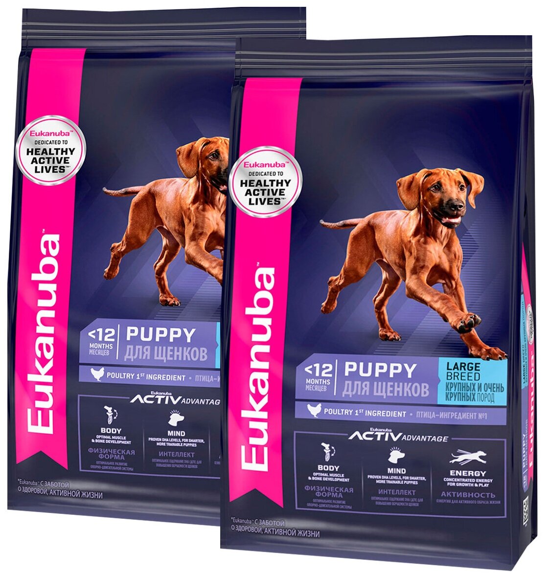 EUKANUBA PUPPY & JUNIOR LARGE BREED для щенков крупных пород (3 + 3 кг)