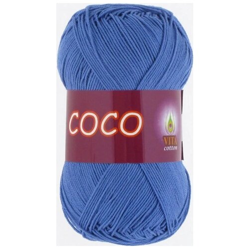 Пряжа хлопковая Vita Cotton Coco (Вита Коко) - 10 мотков, 3879 колокольчик, 100% мерсеризованный хлопок 240м/50г