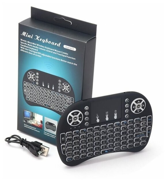 Игровая клавиатура беспроводная GOLD MASTER Rii mini i8 с тачпадом клавиатура для смарт тв андроидios ноутбука проектора телефона черный