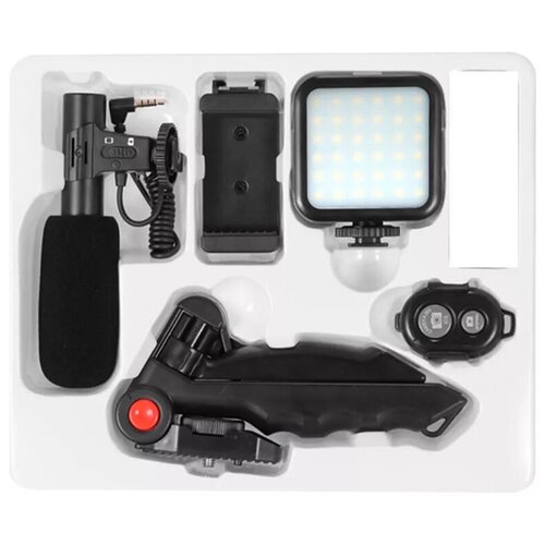 Микрофон пушка Kit-01LM для смартфона с подсветкой триподом держателем телефона пультом Bluetooth 251800₽