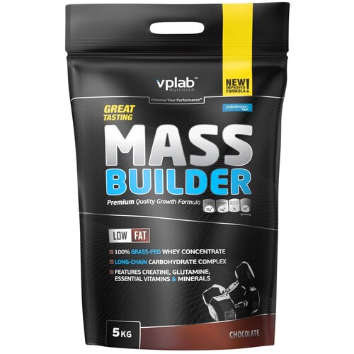 гейнер vplab mass builder шоколад 1200 гр Гейнер vplab Mass Builder, 5000 г, шоколад