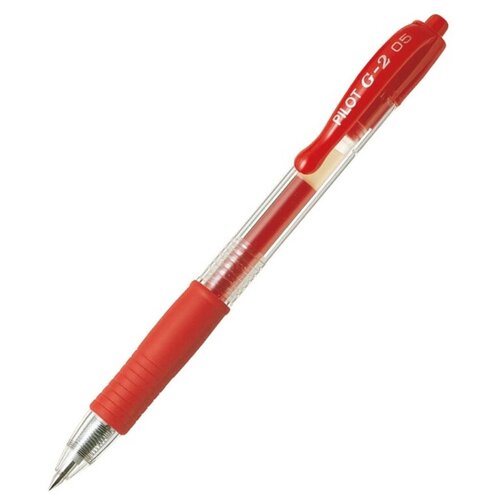 Ручка гелевая автоматическая PILOT BL-G2-5 резин. манжет. красн. 0,3мм Япония