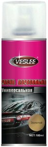 Аэрозольная <b>краска</b>, золотая, Veslee, 100 мл / Акриловая <b>краска</b> в <b>баллончике</b> / <b>Краска</b> автомобильная <b>для</b> дисков