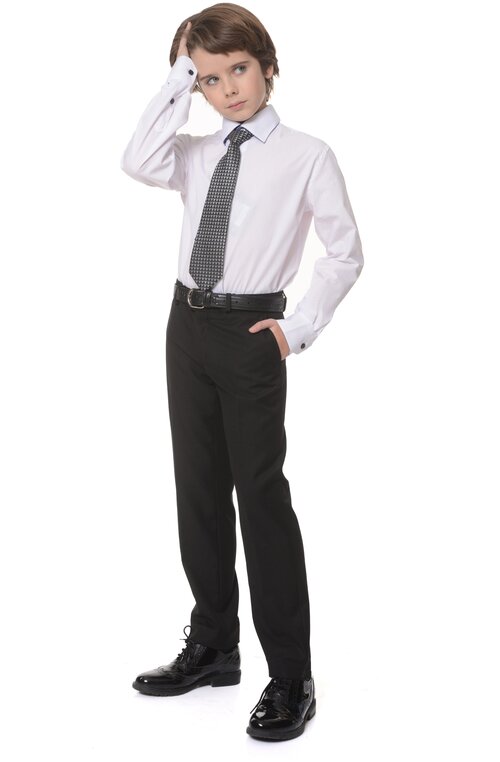 Школьные брюки Sky Lake, классический стиль, карманы, размер 28/128, черный