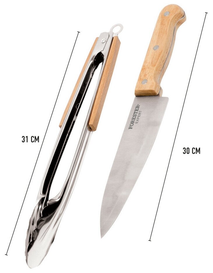Универсальный набор для гриля (щипцы, нож) - фотография № 3