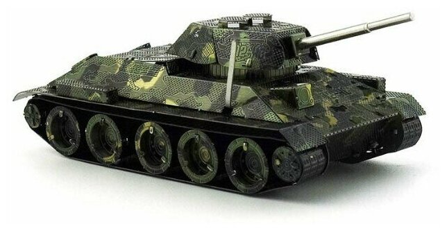 Металлический конструктор / 3D конструктор / Сборная модель Танк T-34 (цветной)