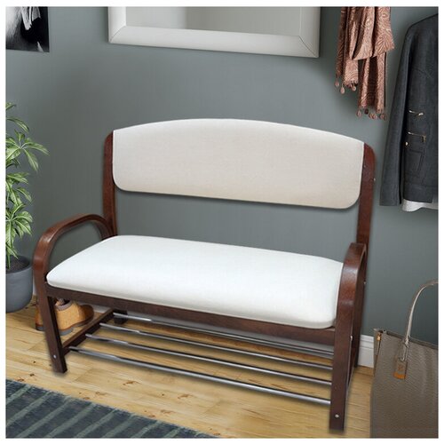 Моя Мебель Обувница Диванчик и этажерка для обуви в прихожую, 105х40х73см