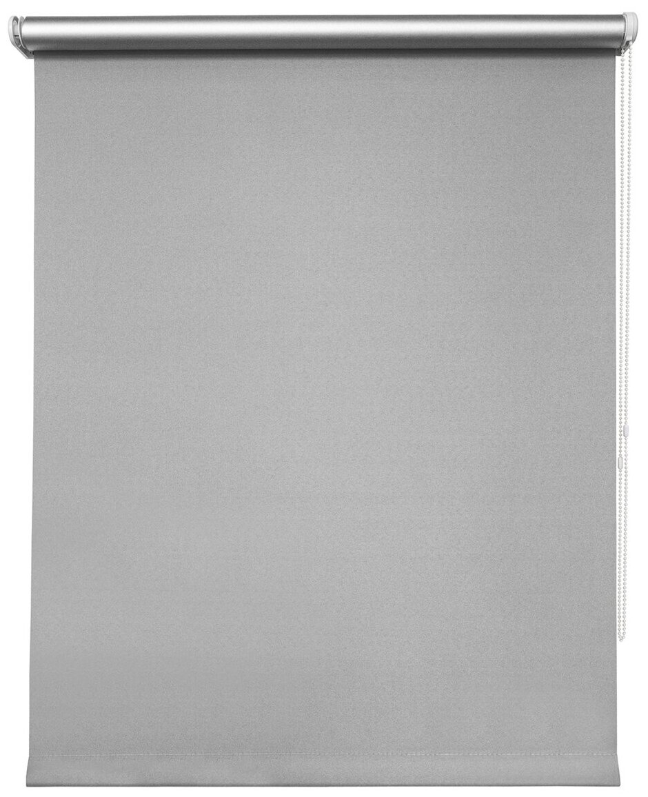 Рулонная штора Блэкаут 160х175 Сильвер светло-серый - фотография № 1