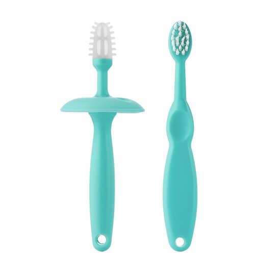 Зубная щетка-массажер с ограничителем цвет бирюзовый 2 шт