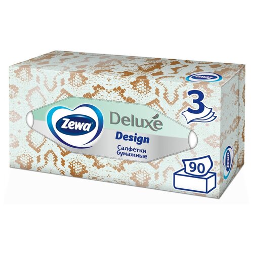 Салфетки косметические ZEWA-Deluxe 28420/3849 3-сл.90шт./уп.