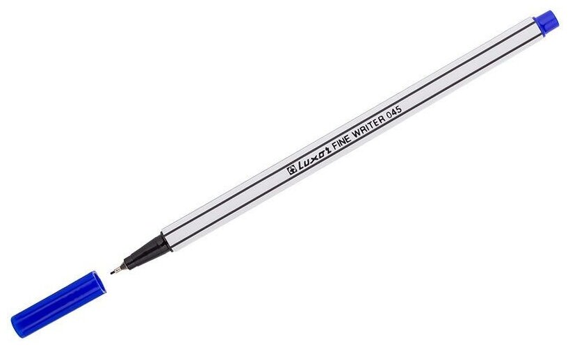 Ручка капиллярная Luxor "Fine Writer 045" синяя, 0.8мм