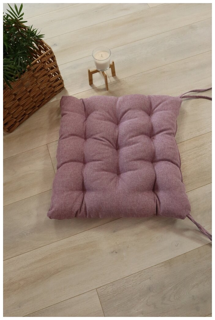 Подушка на садовый стул, 50х50 см сиреневый - фотография № 1
