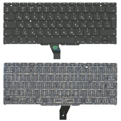 Клавиатура keyboard MC968 MC969 для ноутбука Apple MacBook Air A1370 A1465 большой Enter 2011 с подсветкой черная 953₽
