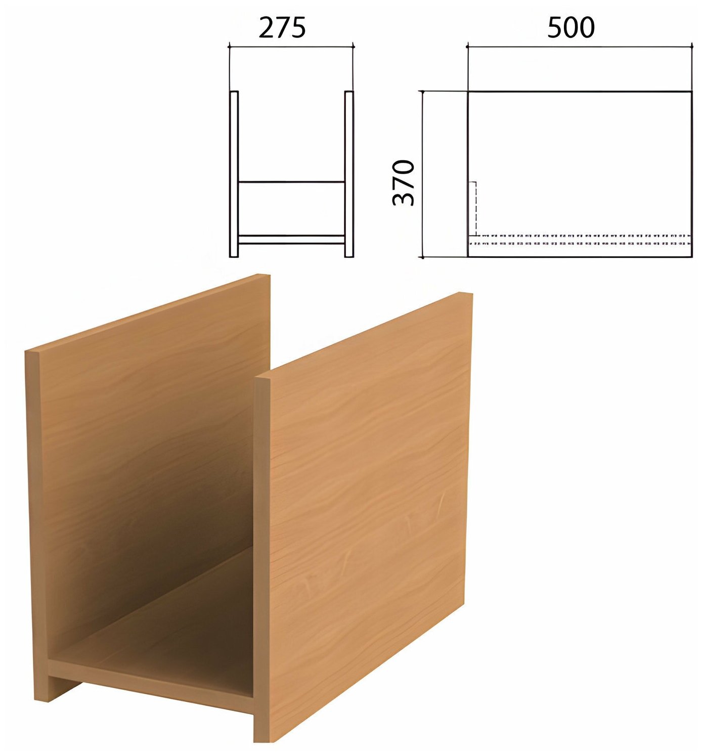 Подставка под системный блок «Эко», 275×500×370 мм, бук бавария