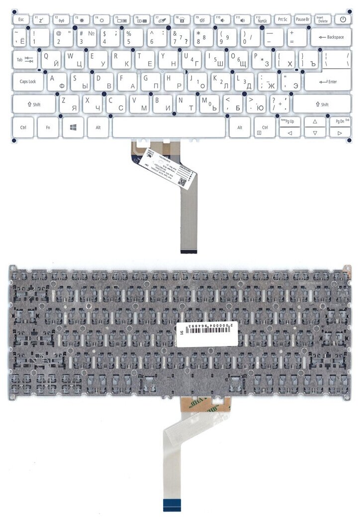 Клавиатура (keyboard) для ноутбука Acer Swift 7 SF714-52T, белая