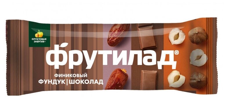 Батончик Фрутилад Финиковый с фундуком и шоколадом, 42гx20шт/уп - фотография № 2