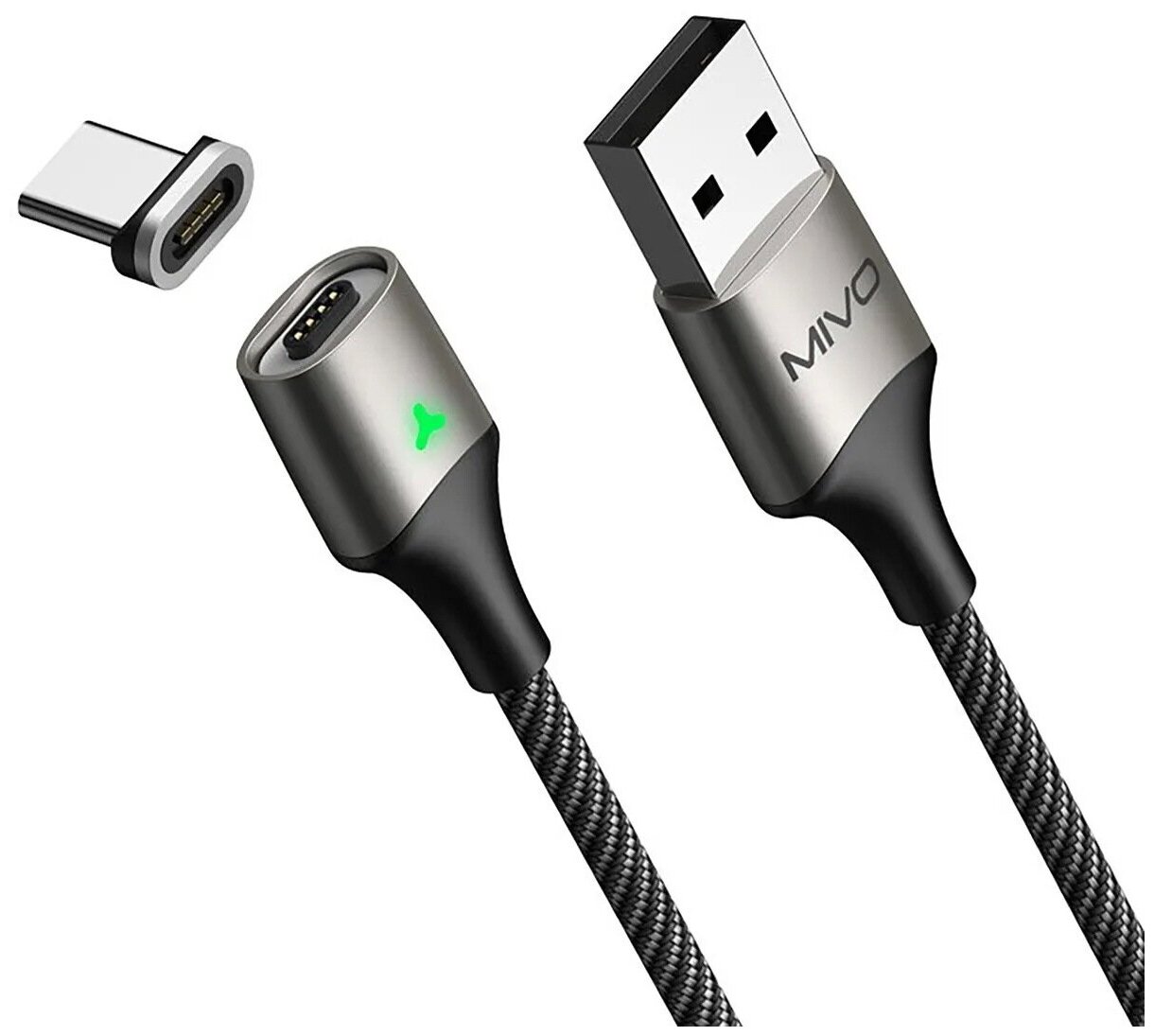 Магнитный кабель для зарядки/ для Айфона Apple Lightning /Mivo MX-90L/MX-91L / 1м