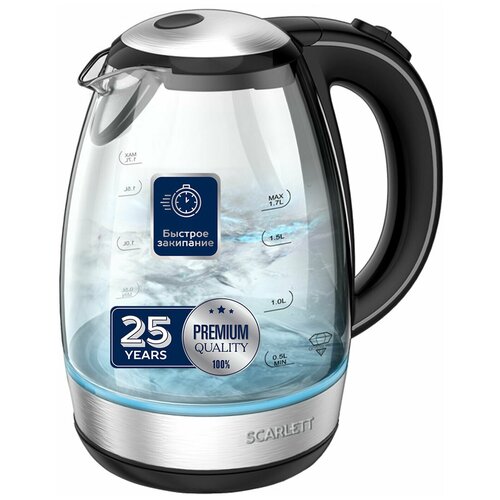 Чайник SCARLETT SC-EK27G93 17 л 2200 Вт закрытый нагревательный элемент стекло черный 285700₽