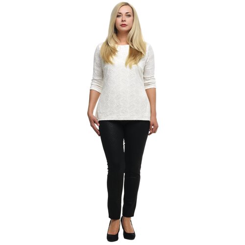 фото Брюки женские черные зауженные с имитацией кожи змеи на резинке plus size (большие размеры) plus size ols