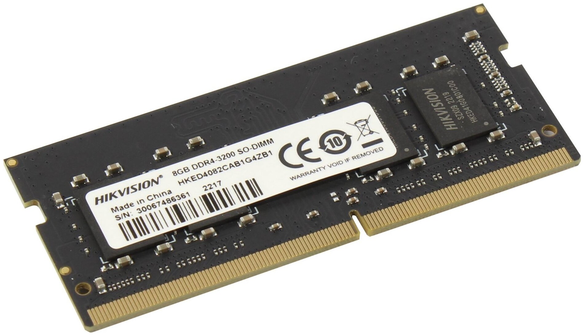 Оперативная память Hikvision 8 ГБ DDR4 3200 МГц SODIMM CL22 HKED4082CAB1G4ZB1/8G