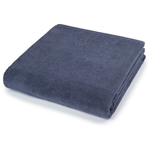 Махровое полотенце без бордюра, серый