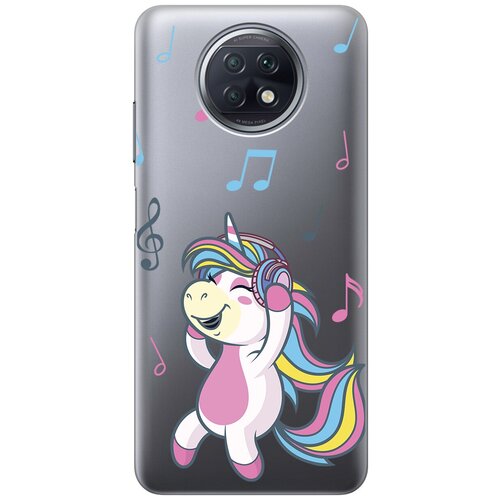 Силиконовый чехол с принтом Musical Unicorn для Xiaomi Redmi Note 9T / Сяоми Редми Ноут 9Т силиконовый чехол на xiaomi redmi note 9t сяоми редми ноут 9т silky touch premium с принтом floral unicorn желтый