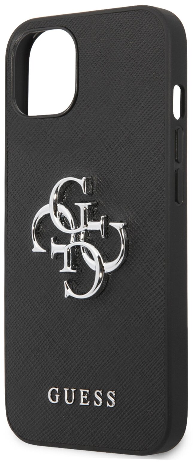 Guess для iPhone 13 mini чехол PU Saffiano 4G Big metal logo Hard Black