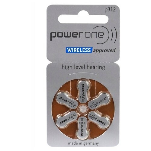 Набор батареек для слуховых аппаратов Powerone wireless тип 312