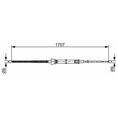 1 987 482 457_трос Ручника! L=1707 Skoda Rapid 1.2/1.6/1.6tdi 12> Bosch арт. 1 987 482 457